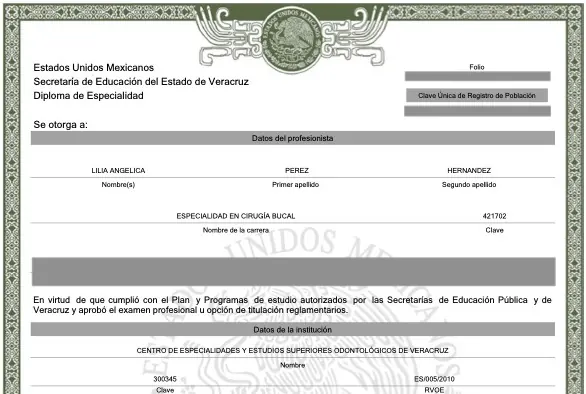 Especialidad en Cirugía Bucal — CEYESOV (2021)