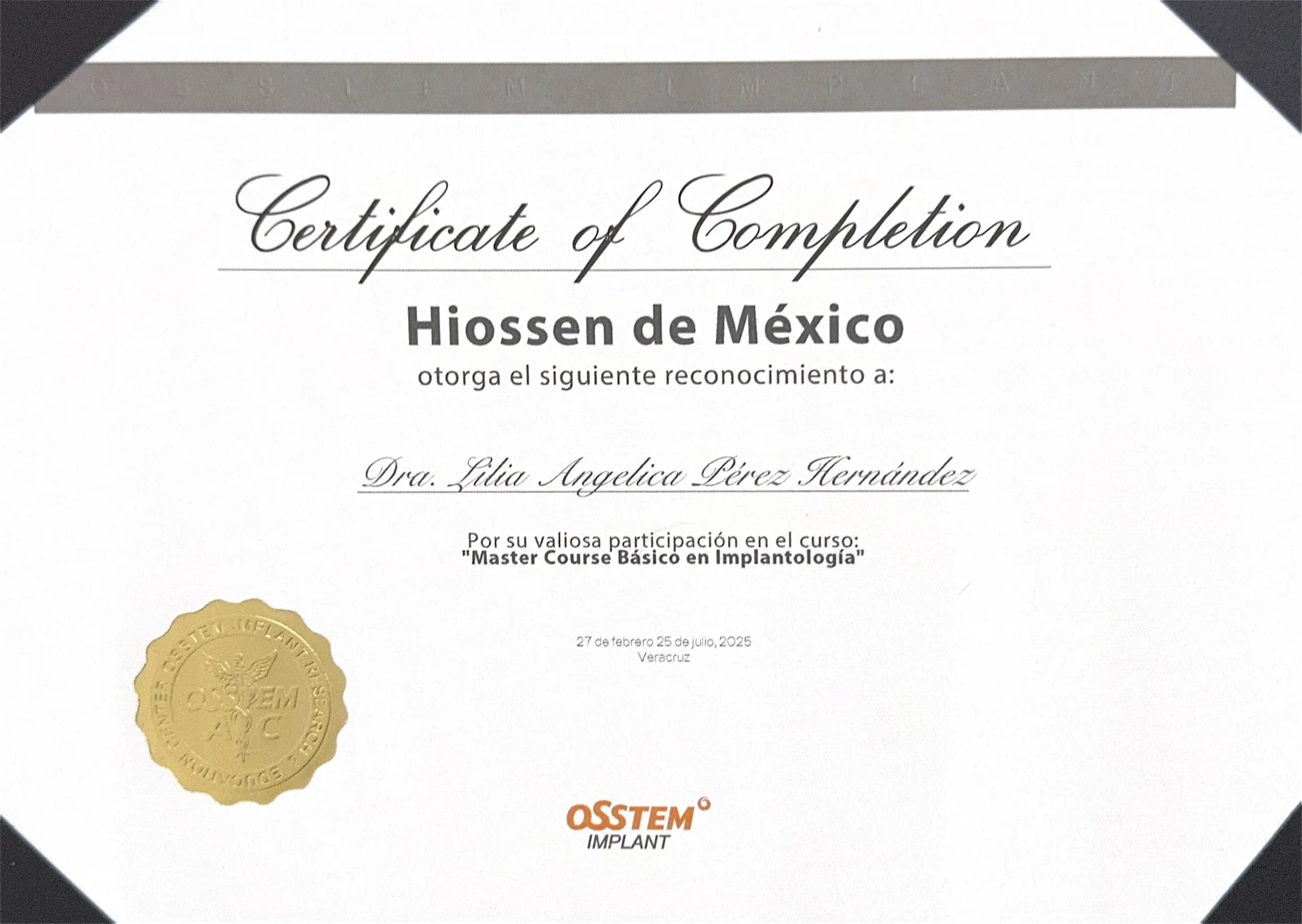 Diplomado en Implantología 2025 - Osstem Hiossen