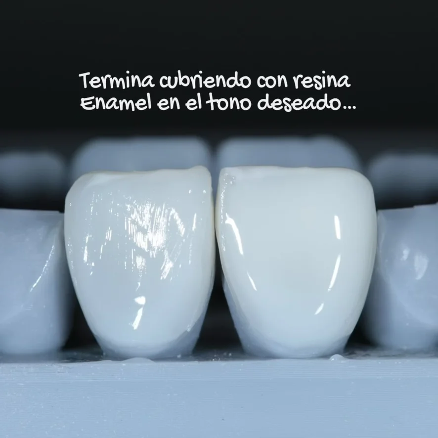 Colocación de capa externa de color (esmalte)